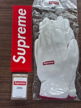 Supreme Cinnamon toothpicks 100 Supreme White Glove Red Logo Supreme Red Box log